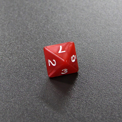 Красный мраморный восьмигранный кубик (d8) для ролевых и настольных игр