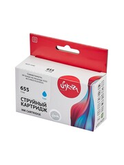 Струйный картридж Sakura CZ110AE (№655 Cyan) для HP Deskjet Ink Advantage 3525, 4615, 4625, 5525, 6525, водорастворимый тип чернил, голубой, 11 мл., 600 к.