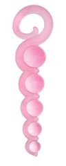 Розовая анальная цепочка из 5 шариков различного диаметра - 25,5 см. - 