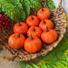 Тыква искусственная, муляж, 6*4 см., набор 8 шт.