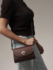 Сумка кожаная на плечо кросс-боди рыжая