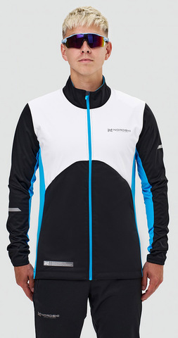 Элитная лыжная куртка Nordski Pro 2.0 White/Black/Light Blue мужская