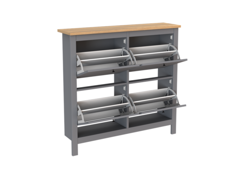 Тумба для обуви Сага 113*108 (112,6*27,9*107,9 см), серый/ясень