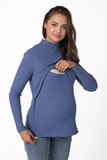Лонгслив для беременных и кормящих 15951 темно-голубой