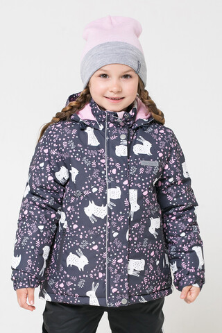 шапка  для девочки  КВ 20177/21ш/светлая астра,св.серый меланж