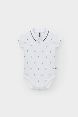 полукомбинезон для новорожденных  КР 6548/белый,морские якоря к568