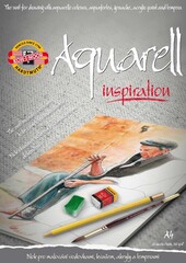 Бумага для акварели А4 320 г/м2 20л с 20 эскизами, белая, склейка, ,