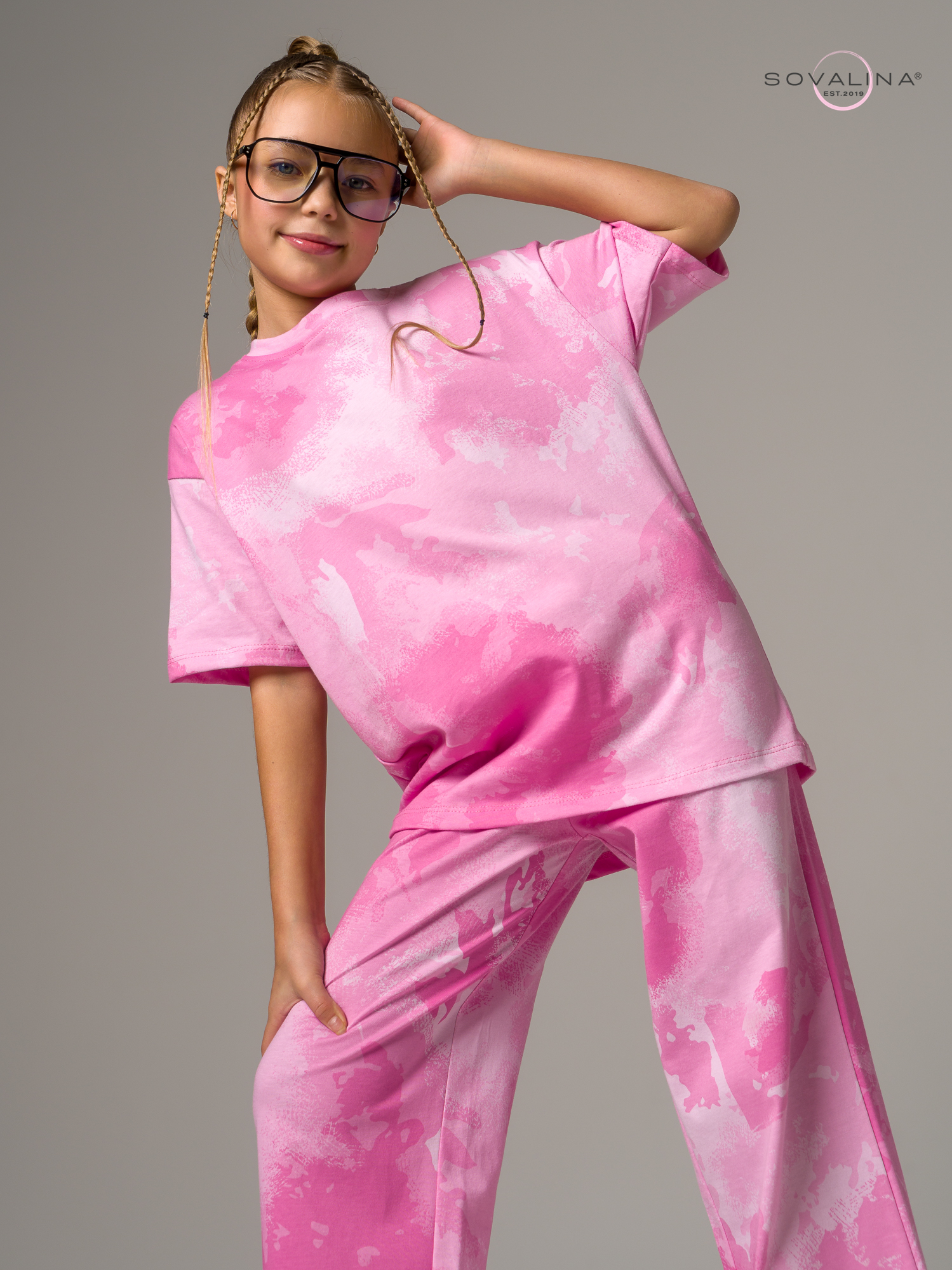 Костюм Лето MAX тайдай розовый