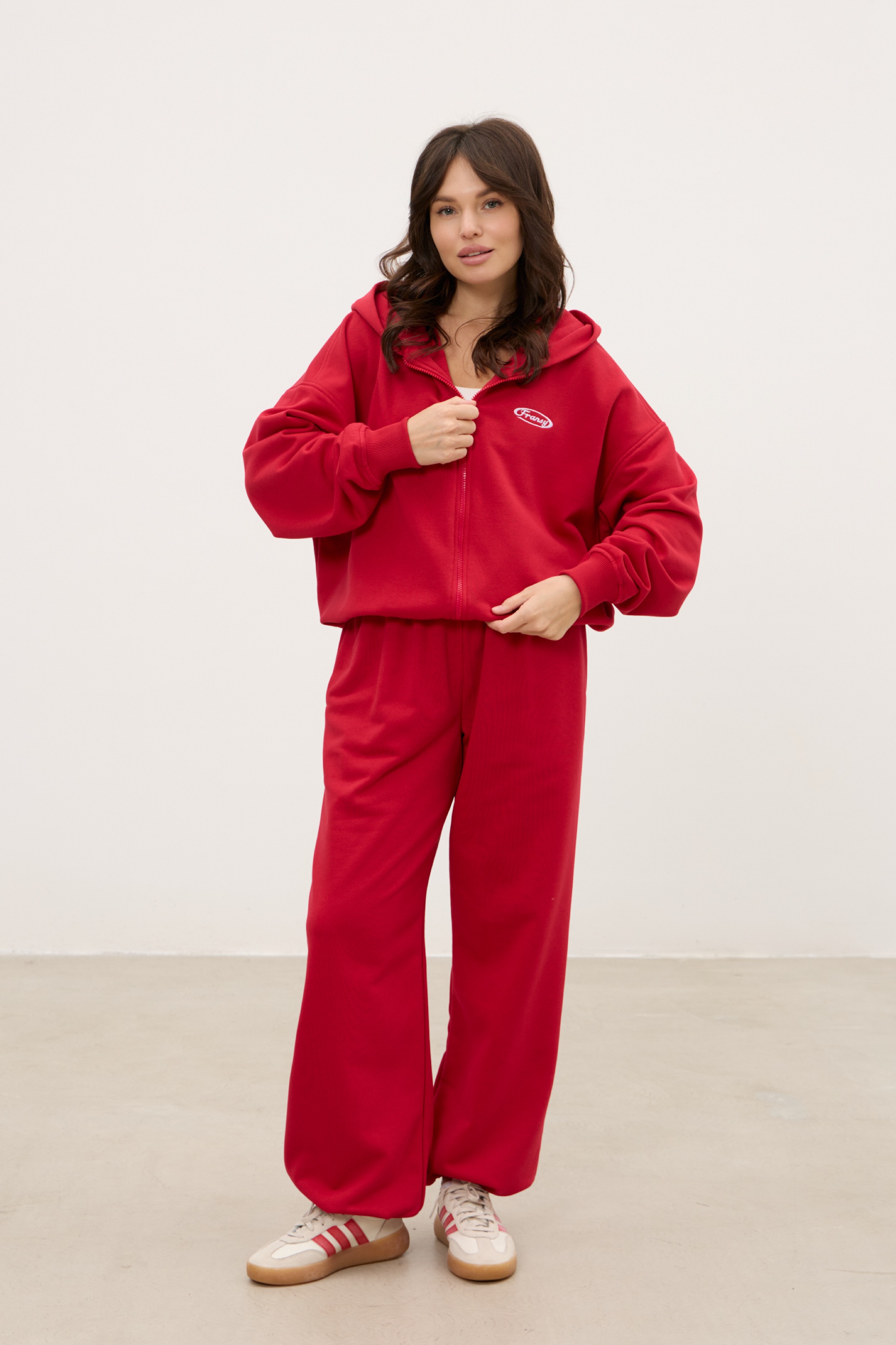 Худи на молнии 04, красное