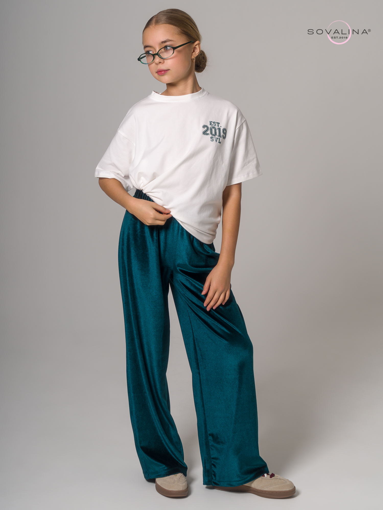 Брюки Classic бархат ель