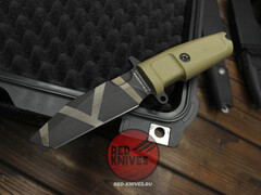 Нож Extrema Ratio Fulcrum C F/P А+++ V.2026 - пустынная рукоять, черный камо клинок