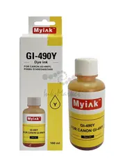 Чернила MyInk GI-490Y для Canon PIXMA G1400, G2400, G3400 (100 мл, yellow, Dye)