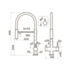 Смеситель для кухни с подводкой для фильтра Omoikiri Kanto-PVD-GM 4994013