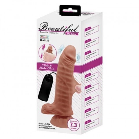 Фаллоимитатор с вибрацией и пультом ДУ Beautiful Maddox (18,5×4 см)