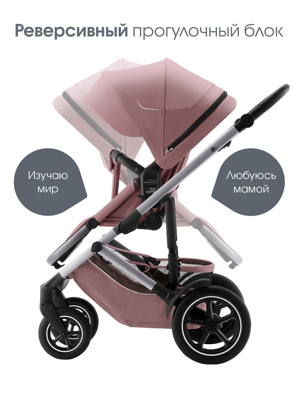 Комплект 3в1 коляска Britax Roemer SMILE 5Z, Dusty Rose + автокресло BABY-SAFE PRO Space Black