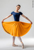 300 C two-sided rehearsal skirt | dark_sapphire-neon_orange