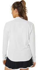 Женская теннисная футболкаAsics Court Long Sleeve 1/2 Zip Top - brilliant white/brilliant white