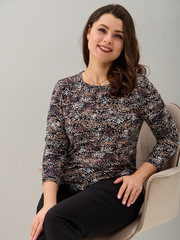 Лонгслив ЛНв-306/черный-бежабстракция