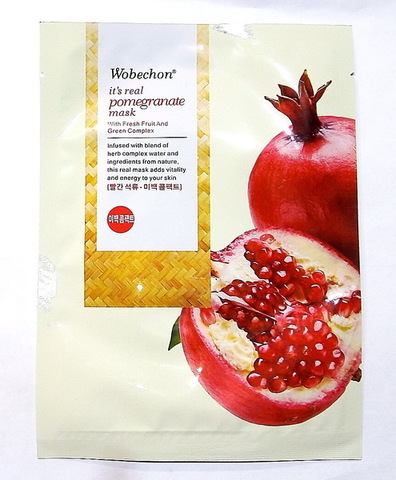 Тканевая маска для лица с гранатом Wobechon Pomegranate mask