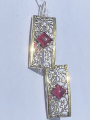 Гранат 1436 (серьги из серебра/золота)