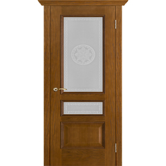 Купить Межкомнатная дверь шпонированная Porte Vista Вена античный дуб тон 14 стекло Версаче