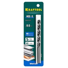 KRAFTOOL HSS-G, 8.0 х 117 мм, сталь P6M5, сверло по металлу (29651-8)