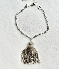 4828 - Браслет Tassel с густой подвеской кисточкой из серебра
