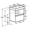 Roca 857639806 OLETA модуль для раковины 600 мм, 564х374х548 мм, с 2 ящиками, белый глянец