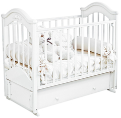 С 554 Кровать детская "Ефросинья"  накладка №53 (Пальметта) (белый)