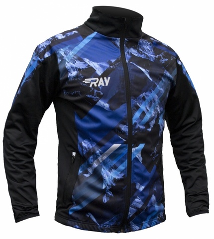 Лыжная разминочная куртка Ray Pro Race WS Blue-Black Print мужская