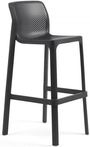 Стул пластиковый барный Nardi Net Stool, антрацит