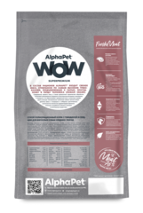 ALPHAPET WOW сухой корм для взрослых собак средних пород (говядина,сердце) 2 кг