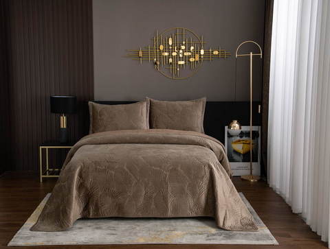 Покрывало 240х260 и 2 наволочки Sofi De MarkO Ноэль капучино