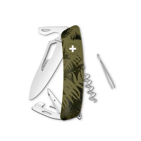 Швейцарский нож SWIZA SH03 R Camouflage, 95 мм, 11 функций, камо зеленый