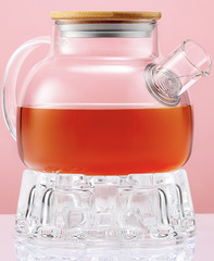 Чайник заварочный стеклянный с подогревом для свечи