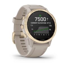 Мультиспортивные часы Garmin Fenix 6S Pro Solar Light Gold Light Sand Band