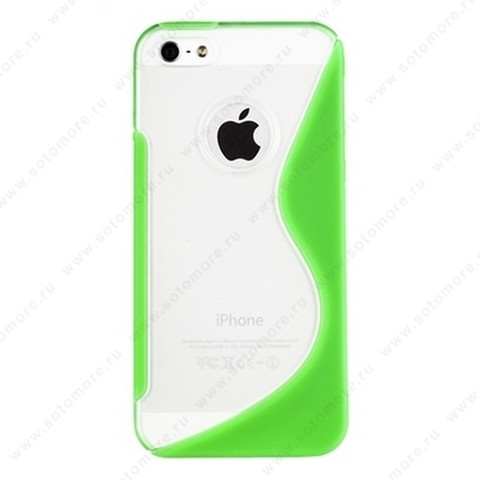 Накладка силиконовый TPU для Apple iPhone SE/ 5s/ 5C/ 5 с пластиковой вставкой зеленый