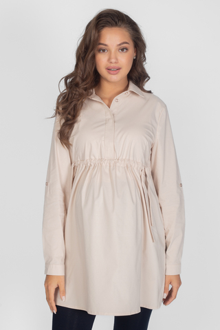 Рубашка для беременных 16314 бежевый