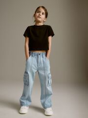 Джинсы карго для девочки Next N31-201, Голубой