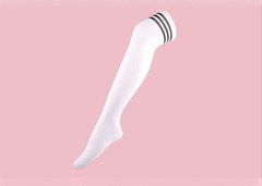 Высокие чулки с 2 полосками на бедре (1 пара)