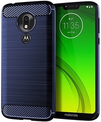 Чехол для Motorola Moto G7 Power цвет Blue (синий), серия Carbon от Caseport