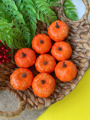 Тыква искусственная, муляж, 6*4 см., набор 8 шт.