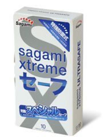 Презервативы Sagami Xtreme Ultrasafe с двойным количеством смазки - 10 шт. - Sagami Sagami Xtreme Sagami Xtreme Ultrasafe №10