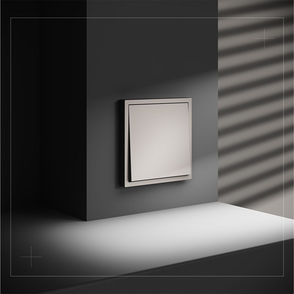 Перекрестный переключатель встраиваемый Voltum S70 одноклавишный 10А, (кашемир) VLS010503