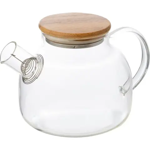 Чайник заварочный Fårticka, 1,0 л, боросиликатное стекло, крышка-бамбук