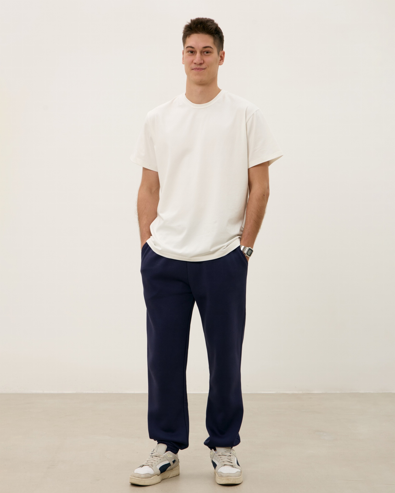 Брюки с начесом MAN, синие