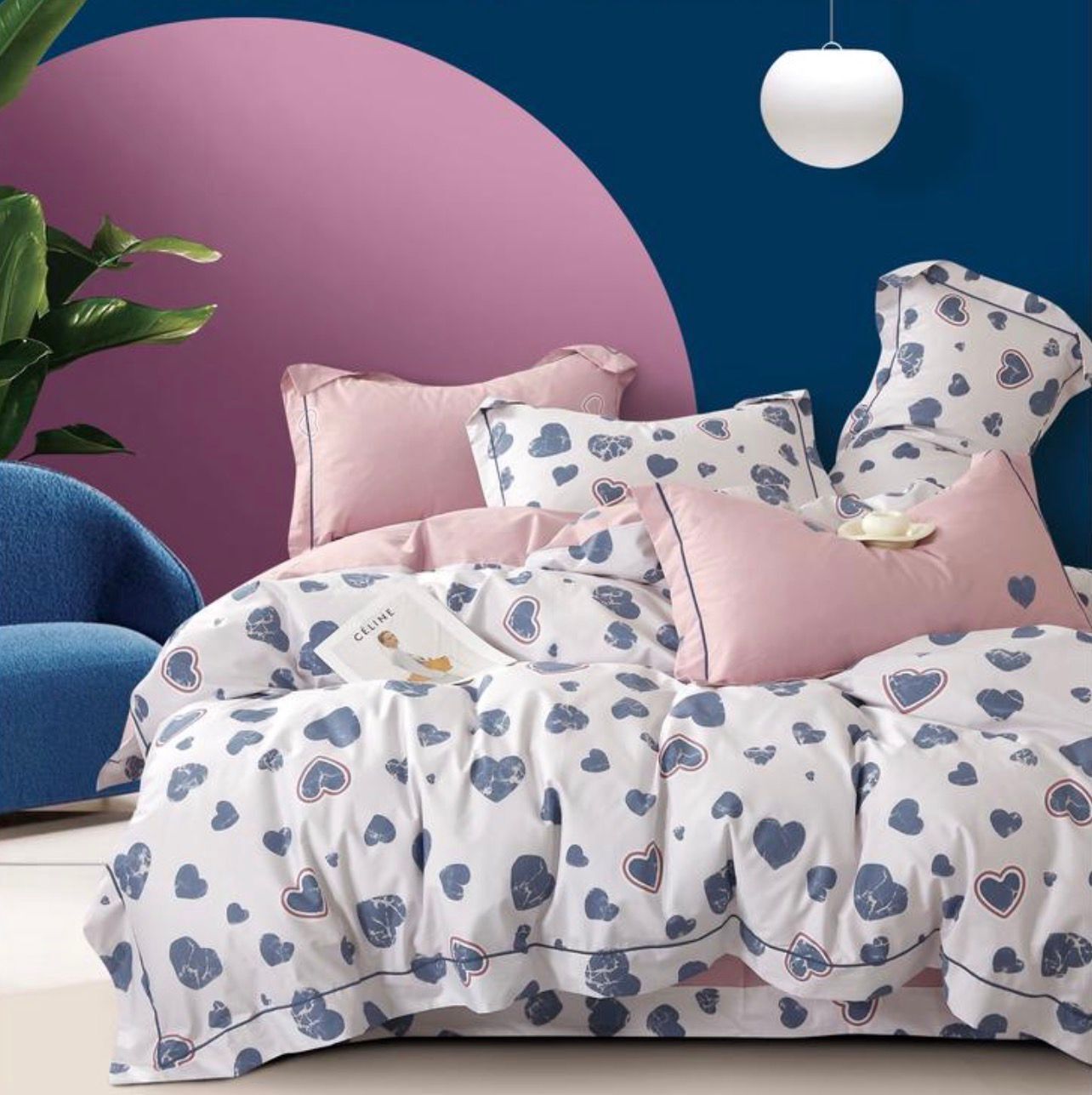 Постельное белье JK Двуспалка ЕВРО Сатин Белый седречки