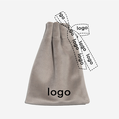 Мешочек из велюра, брендирование на мешочке и ленте