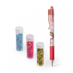 
          Клей - ручка с блёстками Alingar, "Magic", красный грип, автоматич., силикатный клей, блестки сердечки (голуб.,золот.,розов.), пластик. уп., европодв