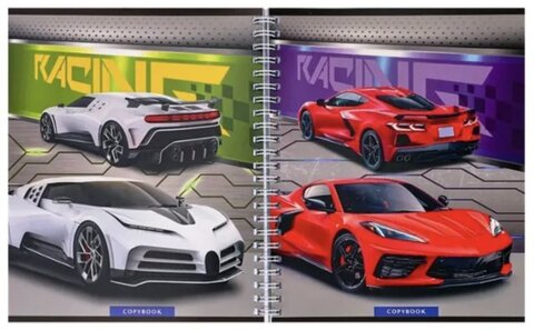 Тетрадь А5 96л клетка гребень мелов.картон двойная Современные машины